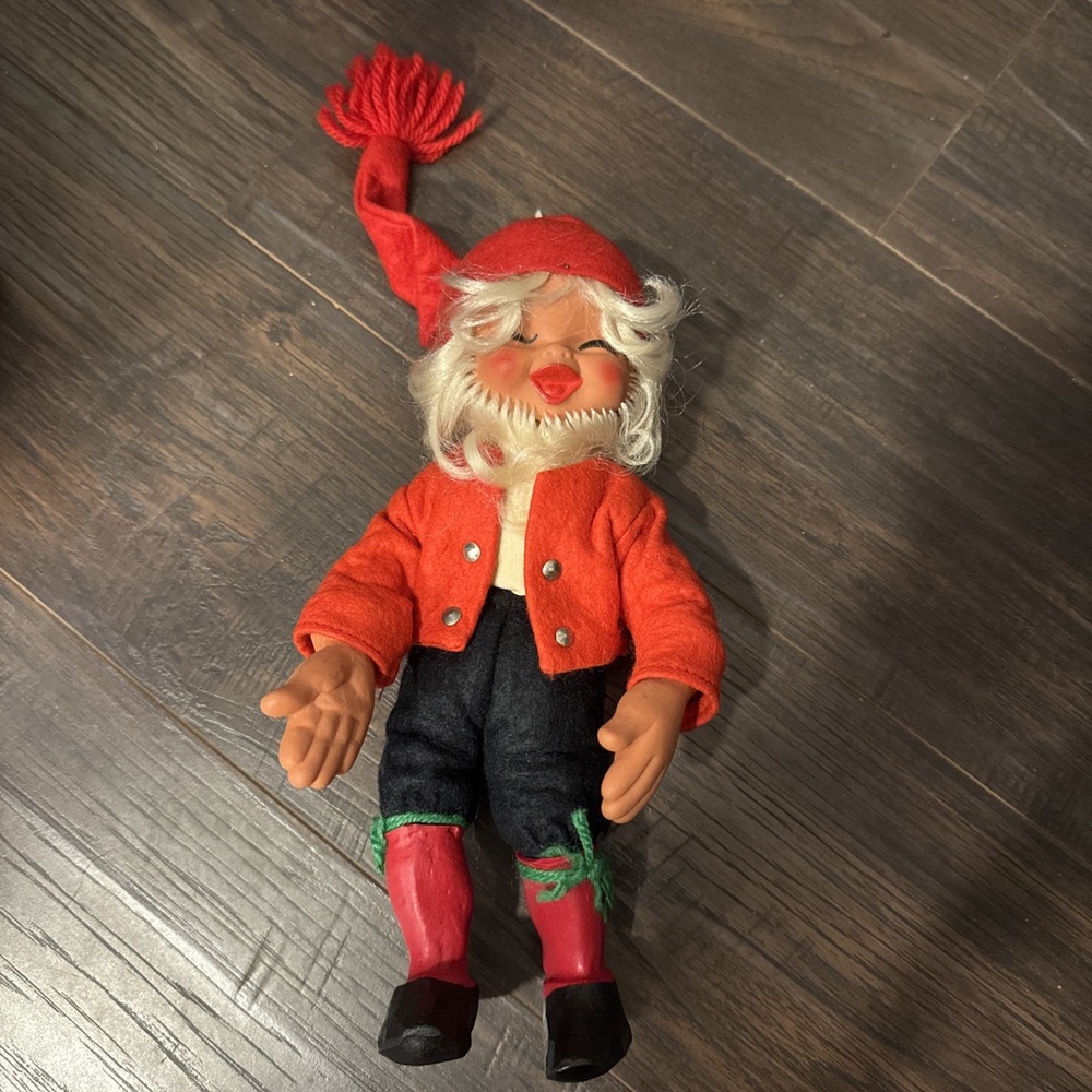 Vintage Arne Hasle Nisse doll. Norwegian folklore figure. Late 1950's 12 inches.